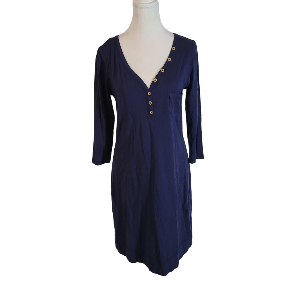 Lilly Pulitzer Navy Mini Dress with Gold Buttons